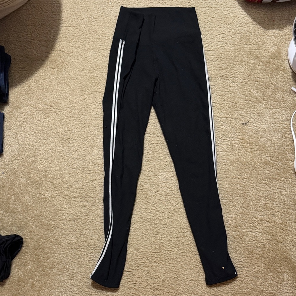 Black Leggings with White Stripes